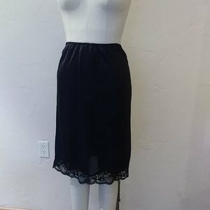 Vintage black nylon & lace slip